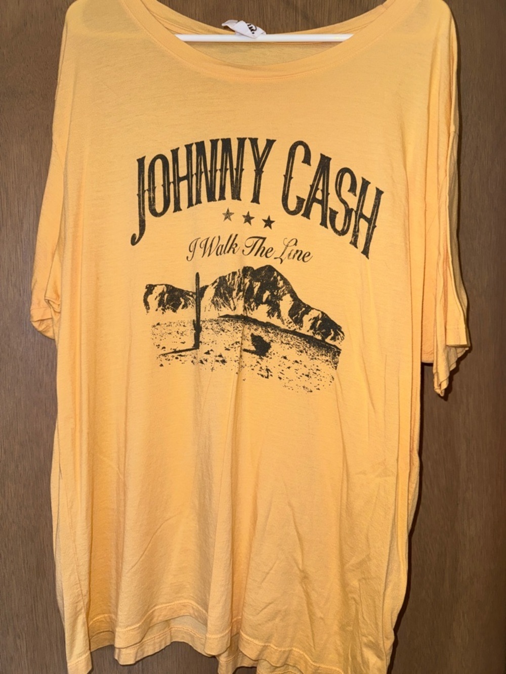 'I Walk The Line' Graphic Tee - Yellow- Johnny Cash 1X Let Luv